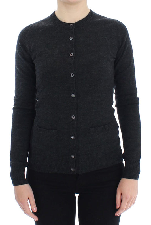 Dolce &amp; Gabbana Grauer Woll-Cardigan mit Knöpfen