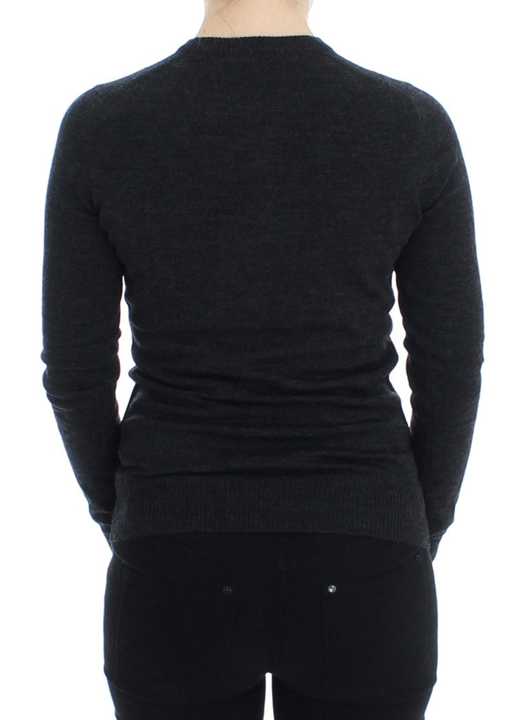 Dolce &amp; Gabbana Grauer Woll-Cardigan mit Knöpfen