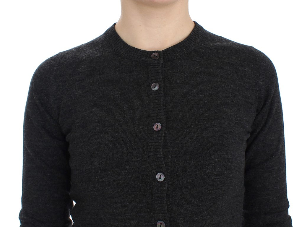 Dolce &amp; Gabbana Grauer Woll-Cardigan mit Knöpfen