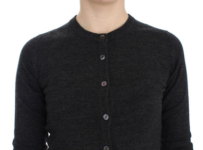 Dolce &amp; Gabbana Grauer Woll-Cardigan mit Knöpfen