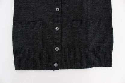 Dolce &amp; Gabbana Grauer Woll-Cardigan mit Knöpfen