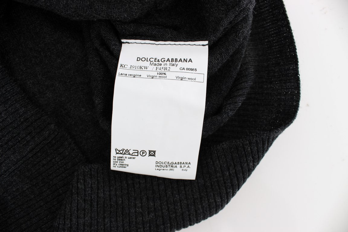 Dolce &amp; Gabbana Grauer Woll-Cardigan mit Knöpfen