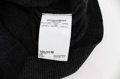 Dolce &amp; Gabbana Grauer Woll-Cardigan mit Knöpfen