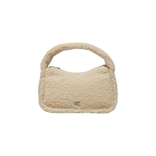 Calvin Klein Jeans – Cremefarbene Handtasche aus recyceltem Polyester