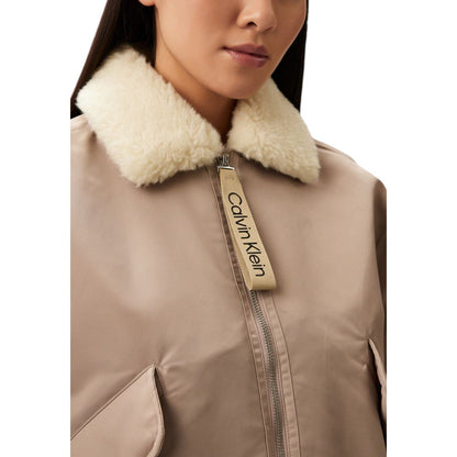 Calvin Klein Jeans Beige Polyester Jacken &amp; Mäntel