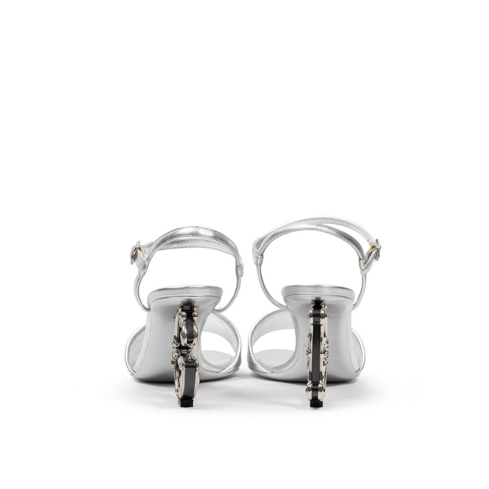 Dolce &amp; Gabbana Gray Leather Sandal