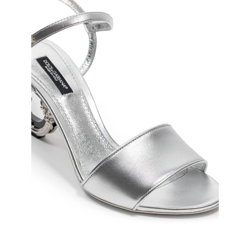 Dolce &amp; Gabbana Gray Leather Sandal