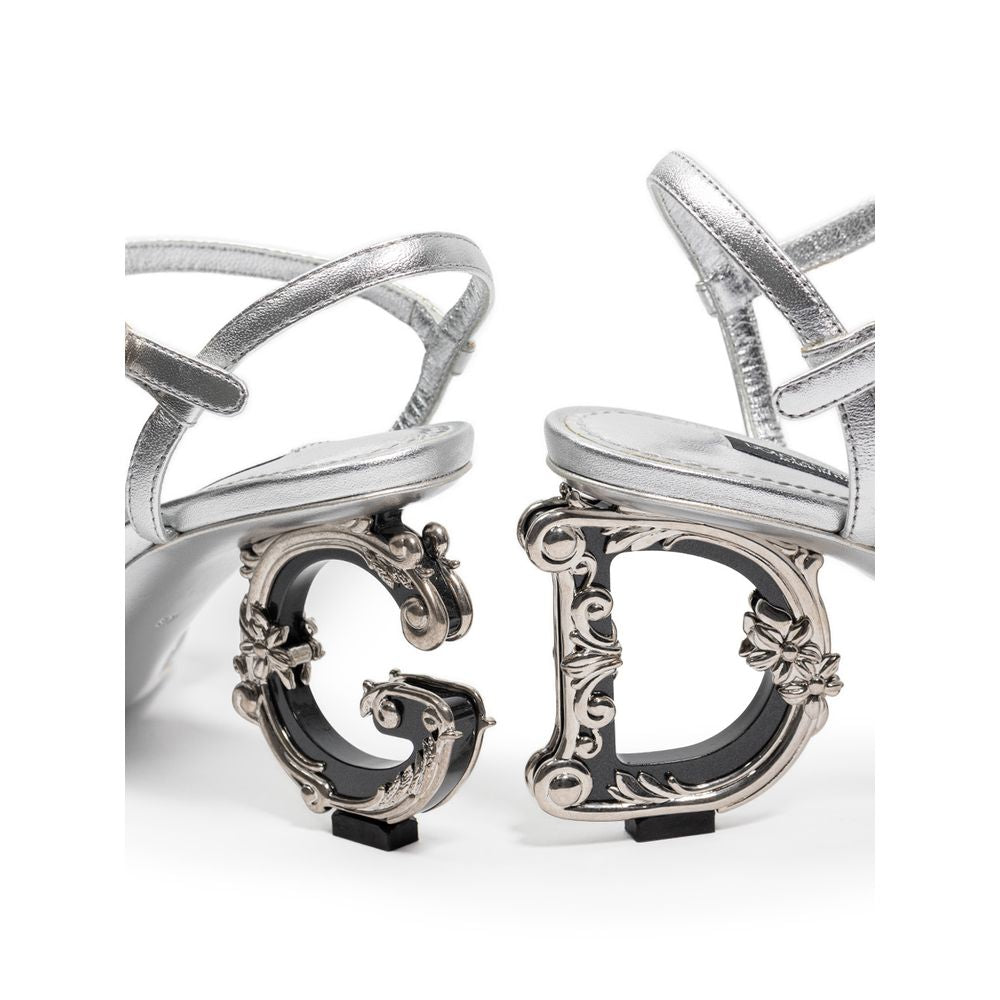 Dolce &amp; Gabbana Gray Leather Sandal