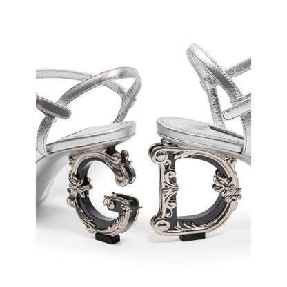 Dolce &amp; Gabbana Gray Leather Sandal