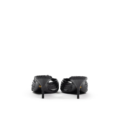 Dolce &amp; Gabbana Black Snake Skin Sandal