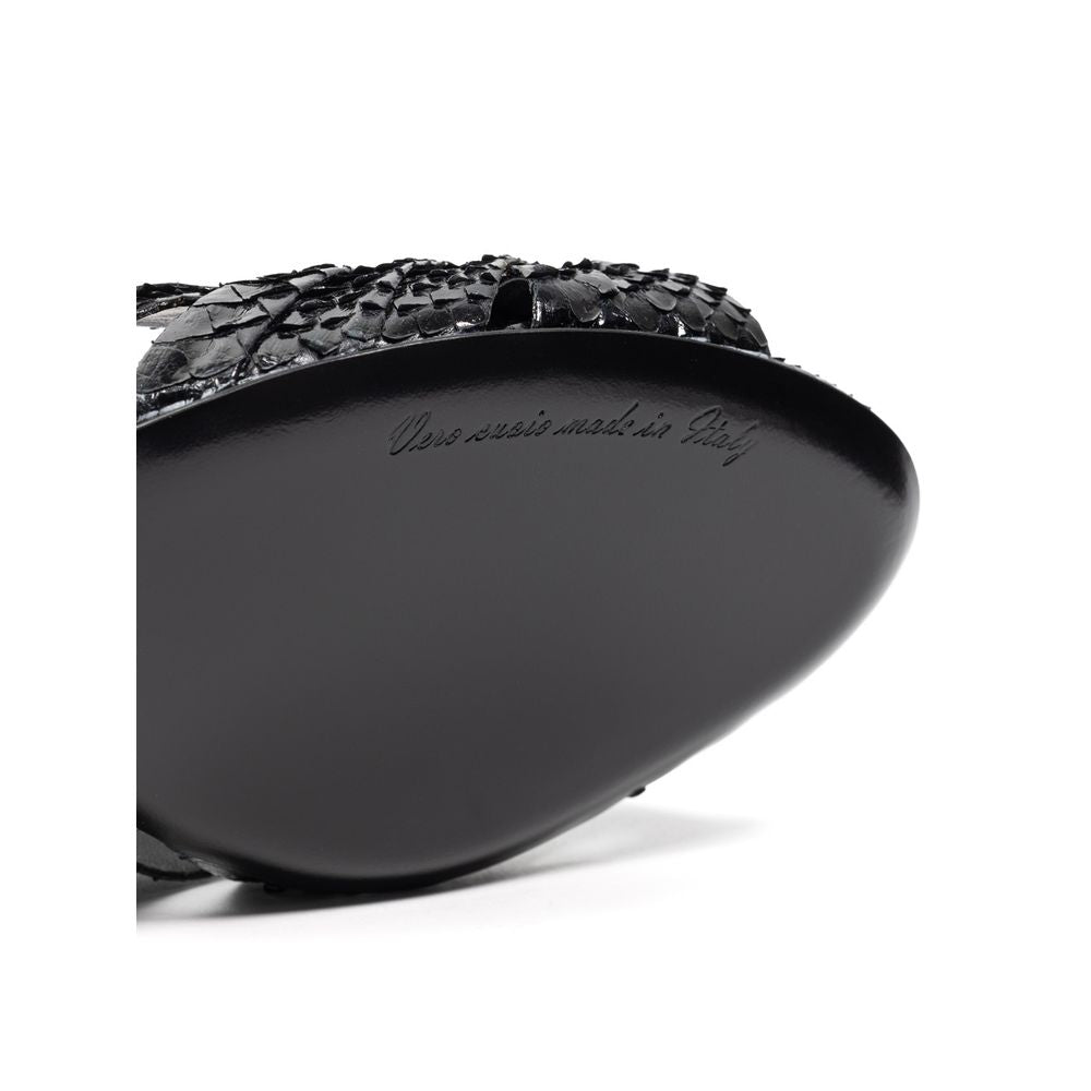 Dolce &amp; Gabbana Black Snake Skin Sandal