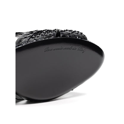 Dolce &amp; Gabbana Black Snake Skin Sandal