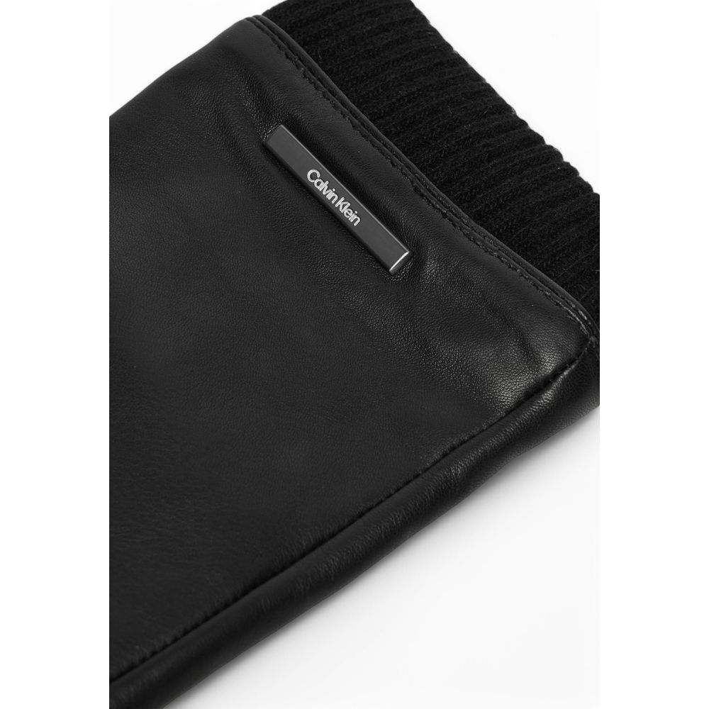 Calvin Klein – Schwarze Lederhandschuhe