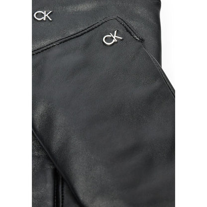 Calvin Klein – Schwarze Lederhandschuhe