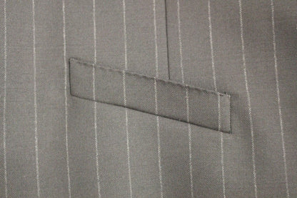 Dolce &amp; Gabbana – Schwarz gestreifte Woll-Cardigan mit Logo