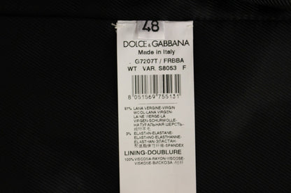 Dolce &amp; Gabbana – Schwarz gestreifte Woll-Cardigan mit Logo