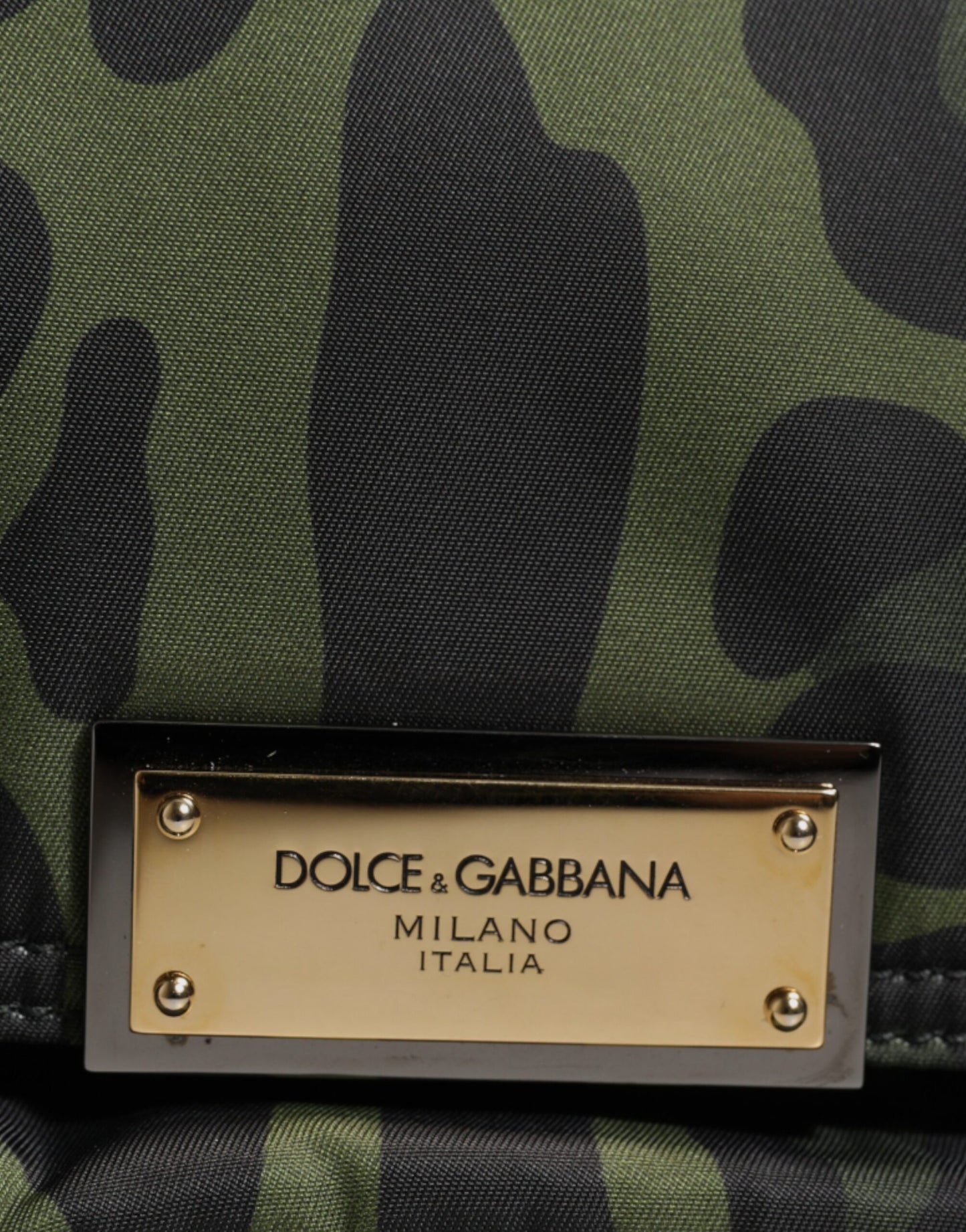 Dolce &amp; Gabbana Green Nylon Leopard Print Shell Messenger Crossbody Bag