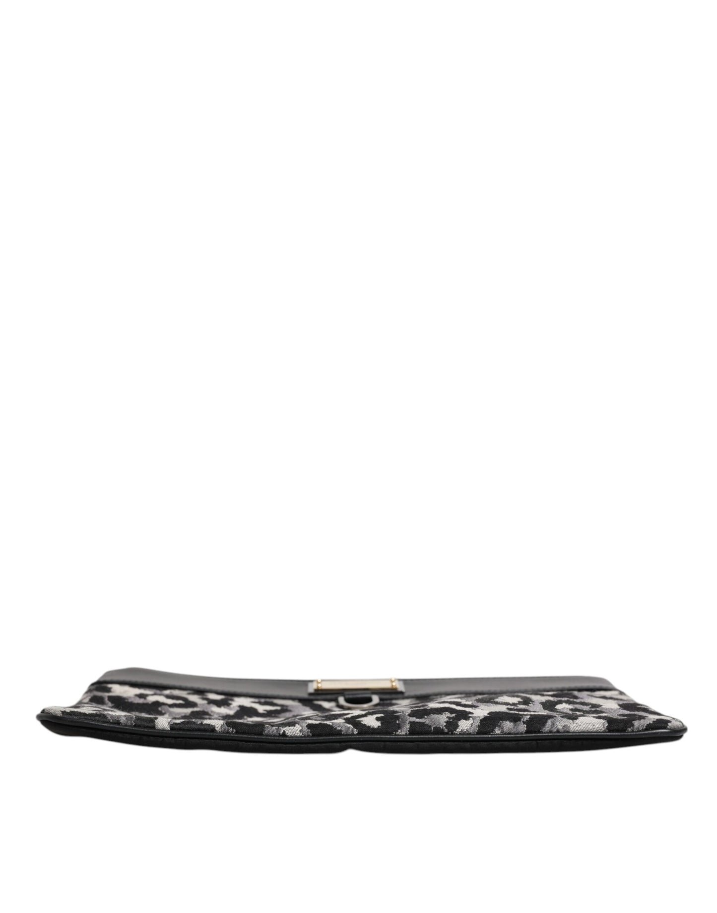Dolce &amp; Gabbana Multicolor Leopard Jacquard Logo Plaque Men Pouch Bag