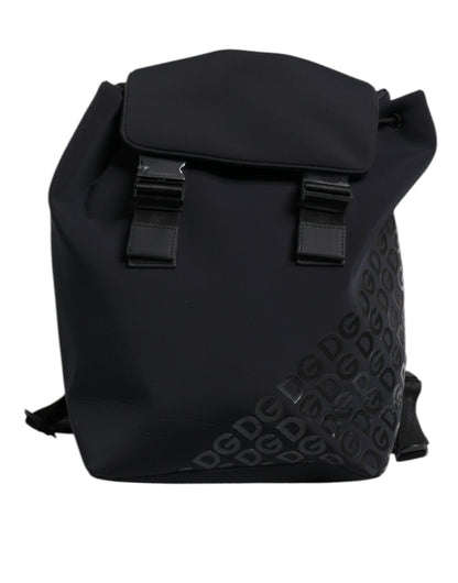 Dolce &amp; Gabbana Black Neoprene Nylon DG Logo School Backpack Bag
