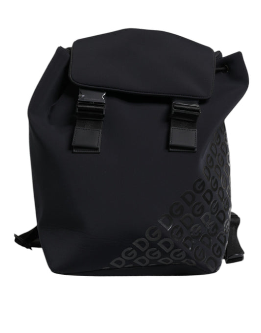 Dolce &amp; Gabbana Black Neoprene Nylon DG Logo School Backpack Bag