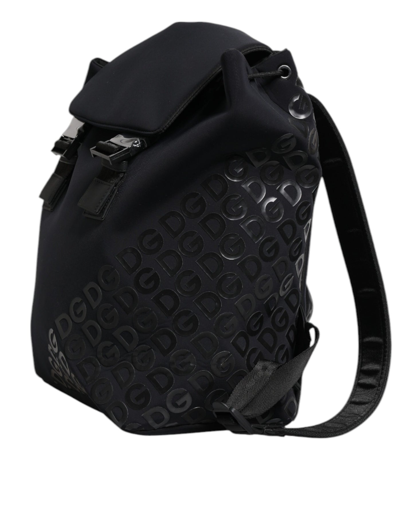Dolce &amp; Gabbana Black Neoprene Nylon DG Logo School Backpack Bag