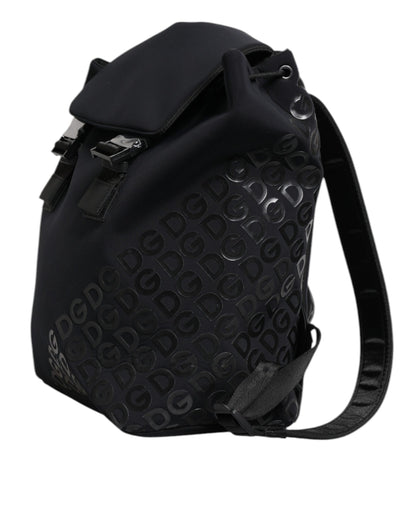 Dolce &amp; Gabbana Black Neoprene Nylon DG Logo School Backpack Bag