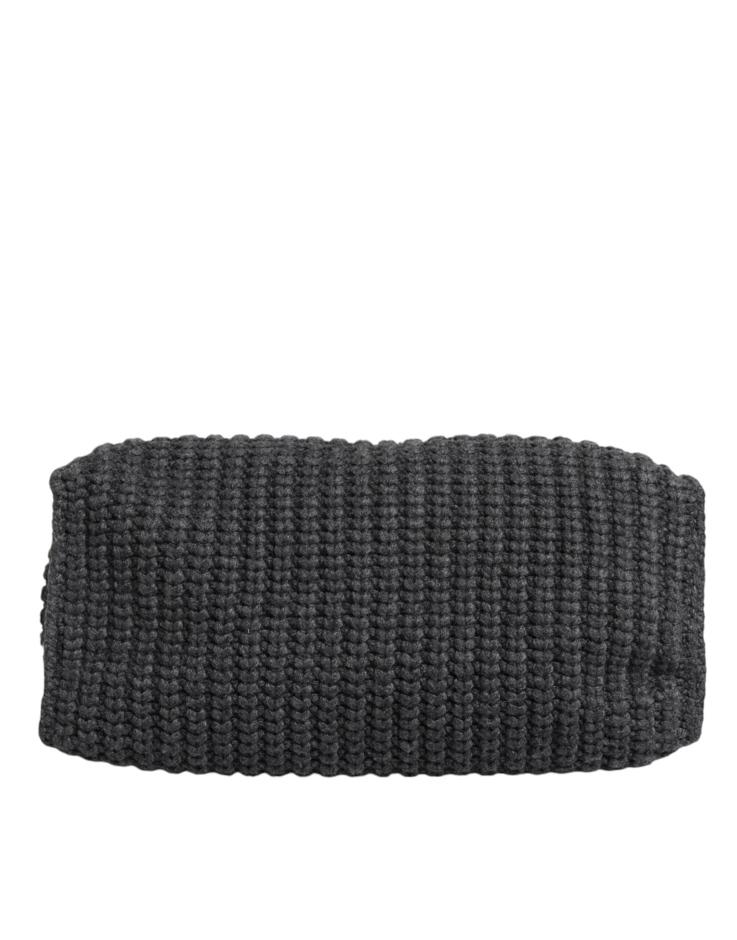 Dolce &amp; Gabbana Black Large Knitted Crochet Shoulder Shopper DG Logo Bag