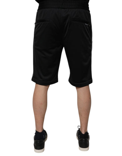 Dolce &amp; Gabbana Schwarze Bermudashorts aus Polyester mit mittlerer Taille für Herren