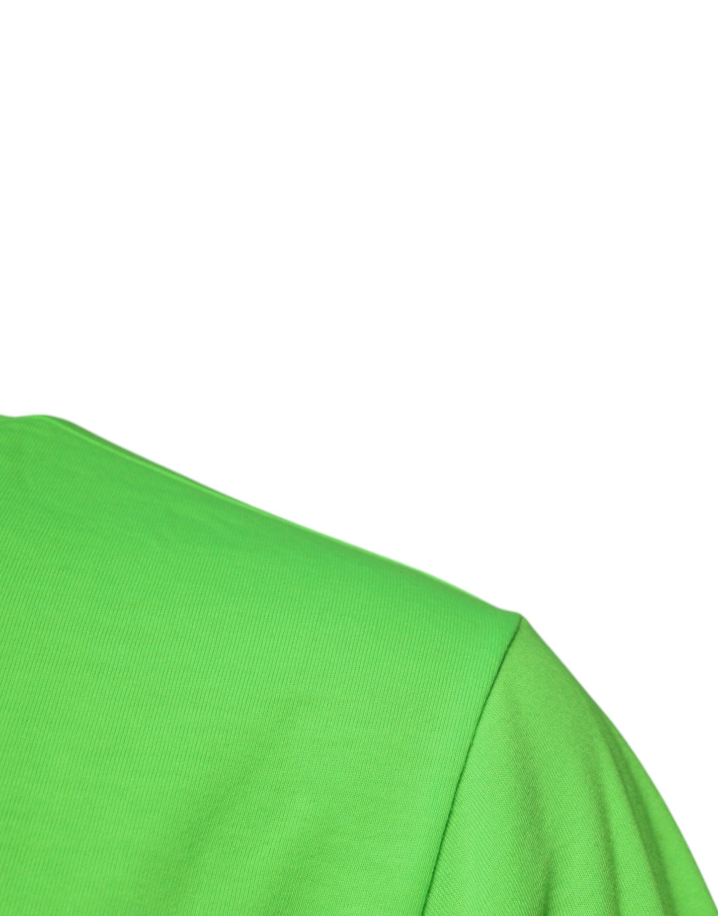 Dolce &amp; Gabbana – Grünes T-Shirt aus Polyester mit Rundhalsausschnitt und Logo