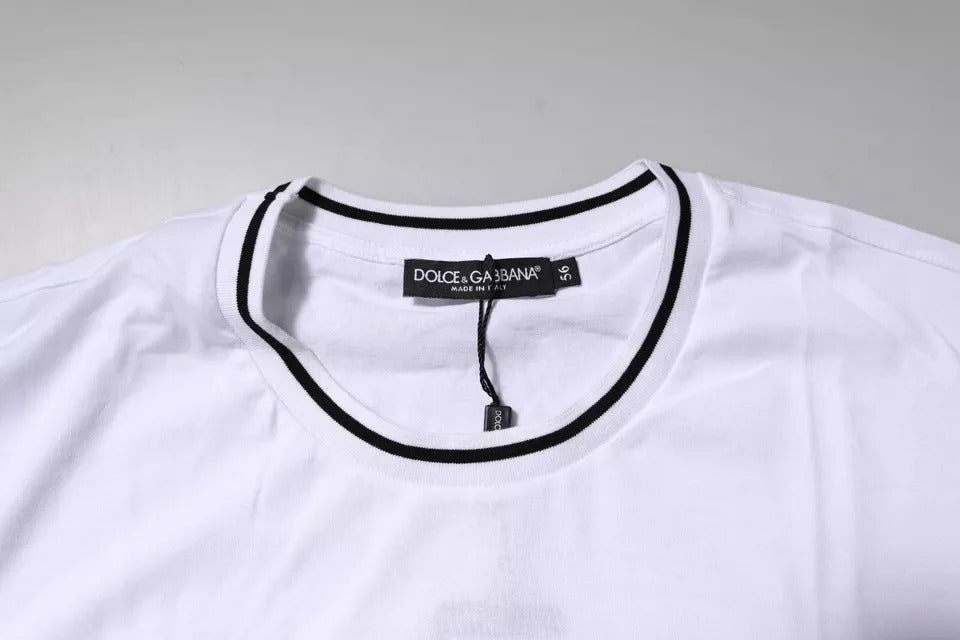 Dolce &amp; Gabbana – Weißes T-Shirt mit Herz-Jesu-Print
