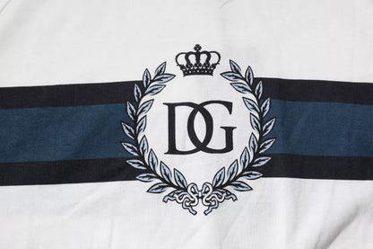 Dolce &amp; Gabbana – Weißes T-Shirt aus Baumwolle mit Rundhalsausschnitt und Logo-Print für Herren