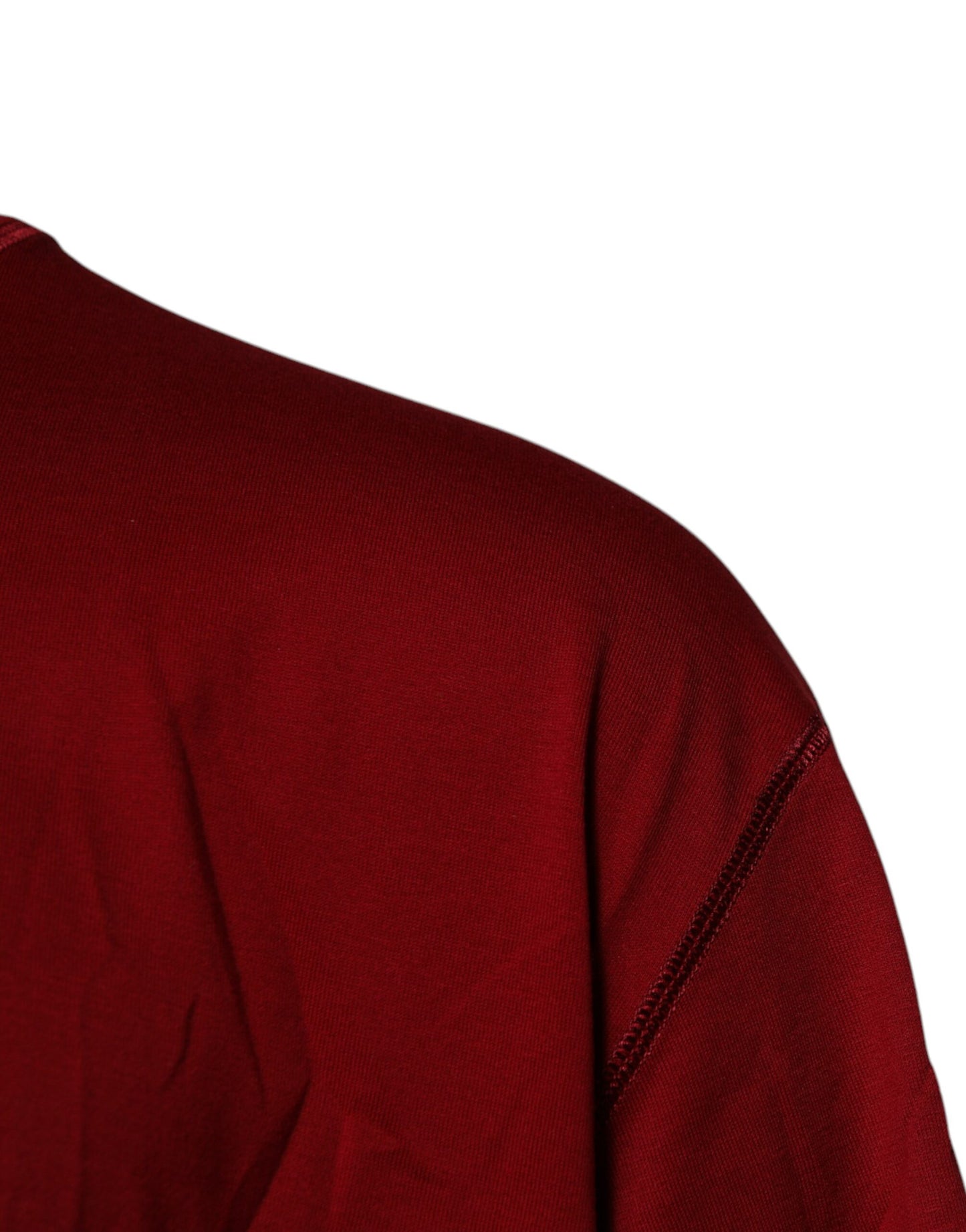 Dolce &amp; Gabbana Red Logo Tape Cotton Crew Neck T-shirt