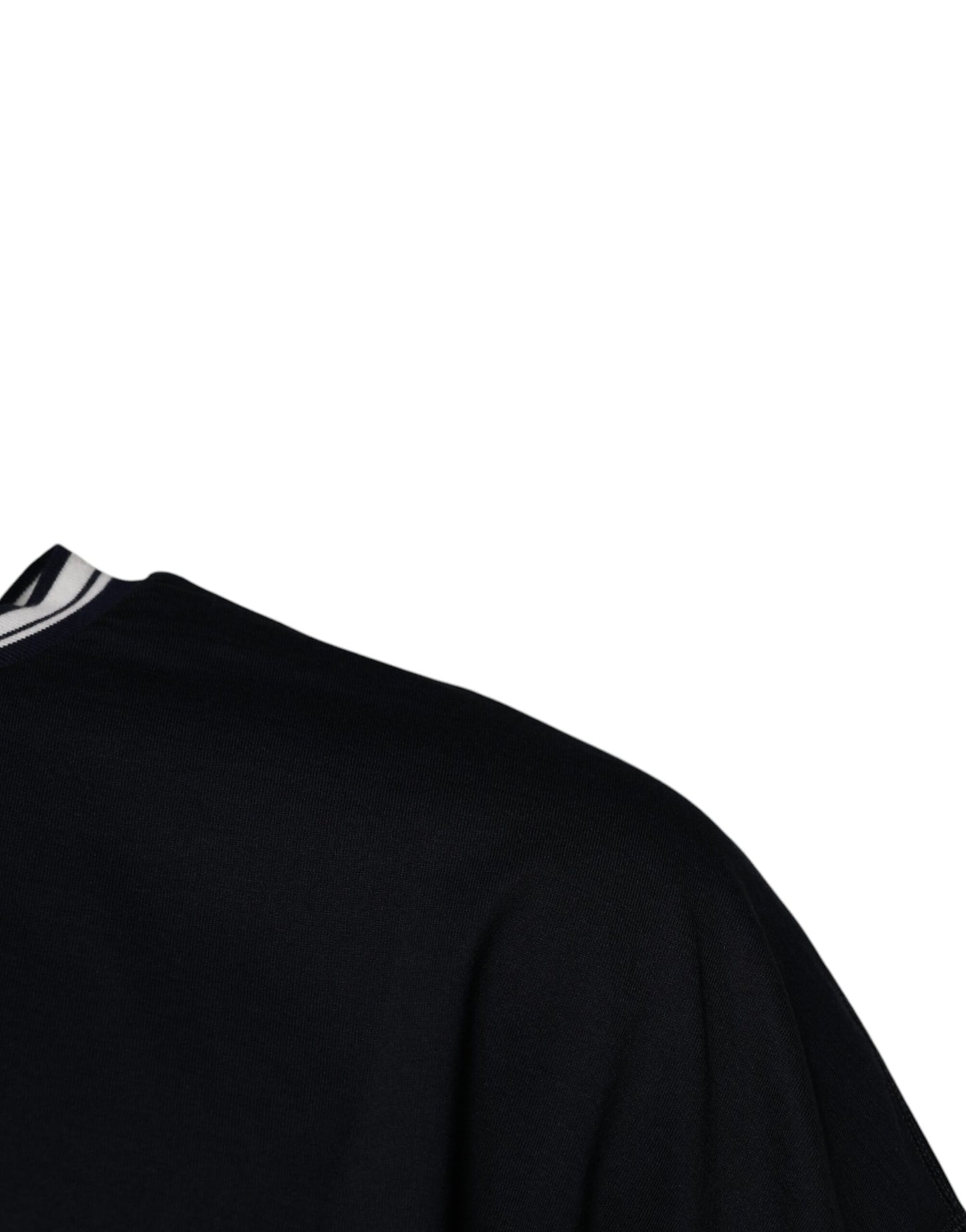 Dolce &amp; Gabbana Dunkelblaues T-Shirt aus Baumwolle mit Rundhalsausschnitt und Logo-Krone