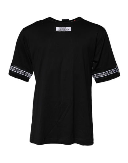 Dolce &amp; Gabbana – Schwarzes #DGMILLENNIALS-T-Shirt aus Baumwolle mit Rundhalsausschnitt
