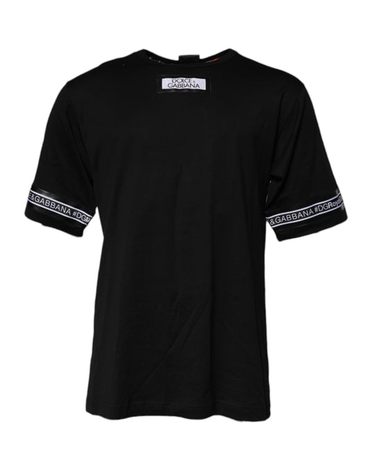 Dolce &amp; Gabbana – Schwarzes #DGMILLENNIALS-T-Shirt aus Baumwolle mit Rundhalsausschnitt