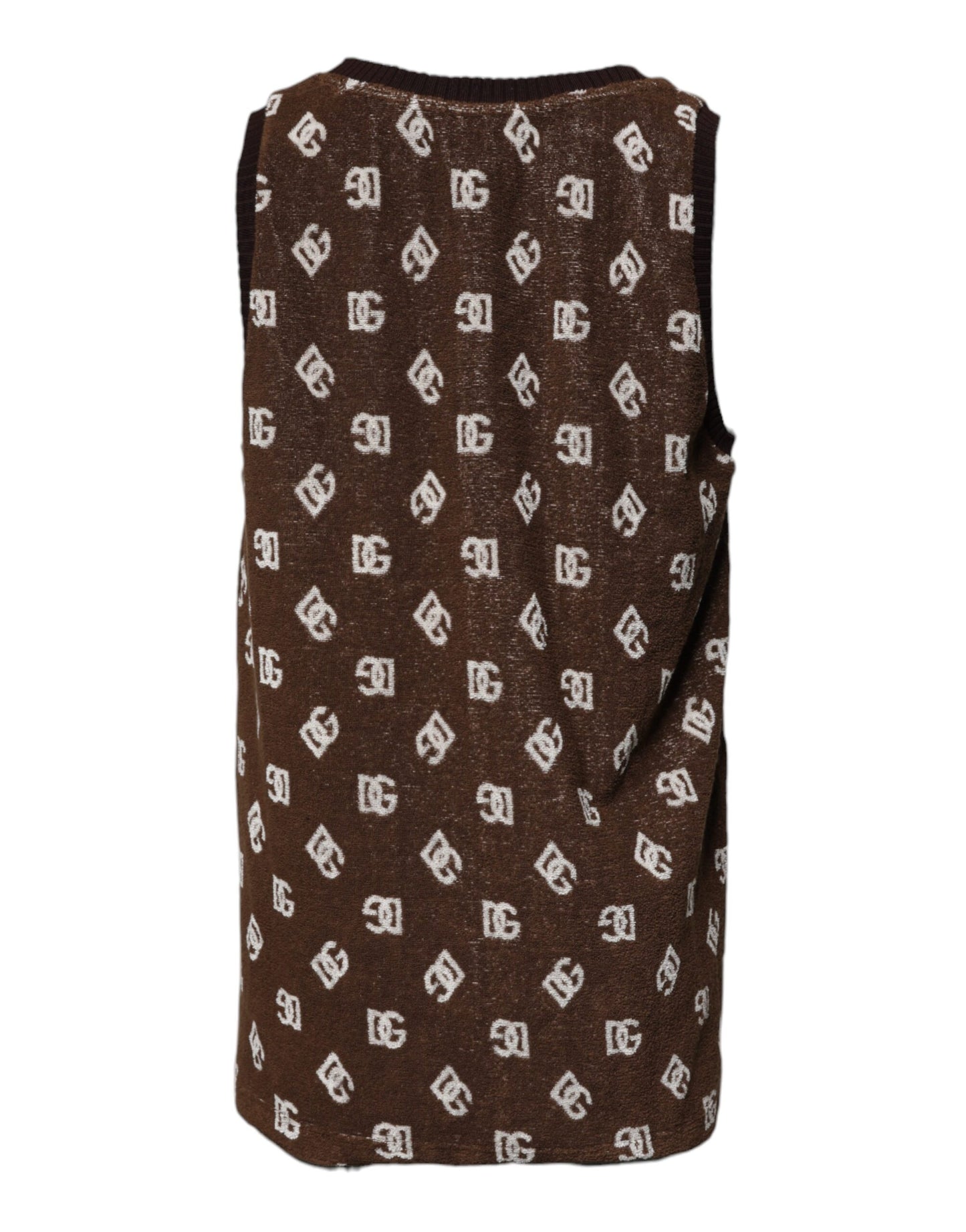 Dolce &amp; Gabbana – Braunes T-Shirt aus Baumwolle mit Rundhalsausschnitt und Logo-Monogramm