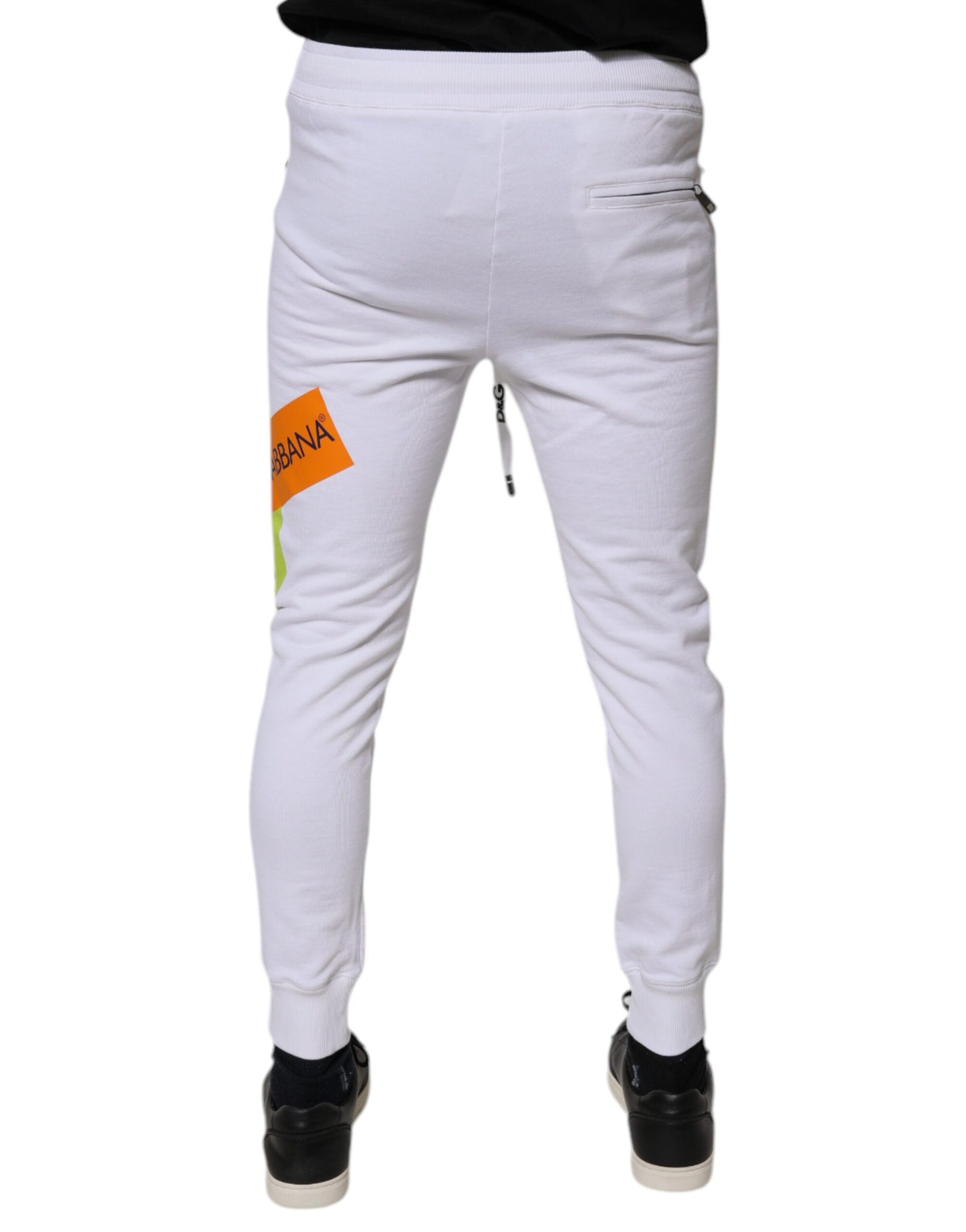 Dolce &amp; Gabbana White Cotton Logo Jogger Pants
