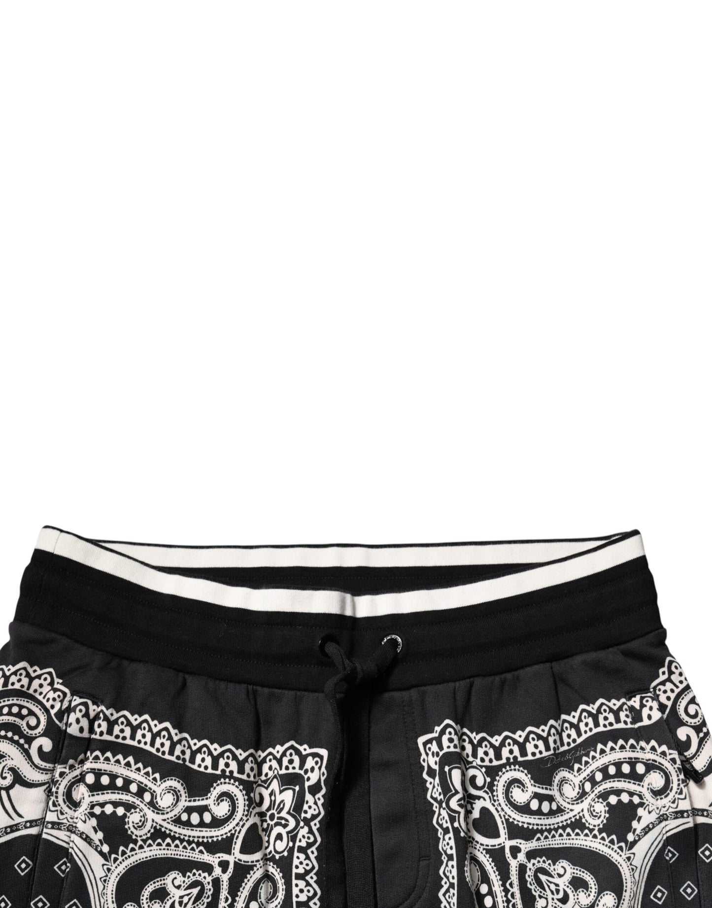 Dolce &amp; Gabbana Black Bandana Cotton Jogger Pants