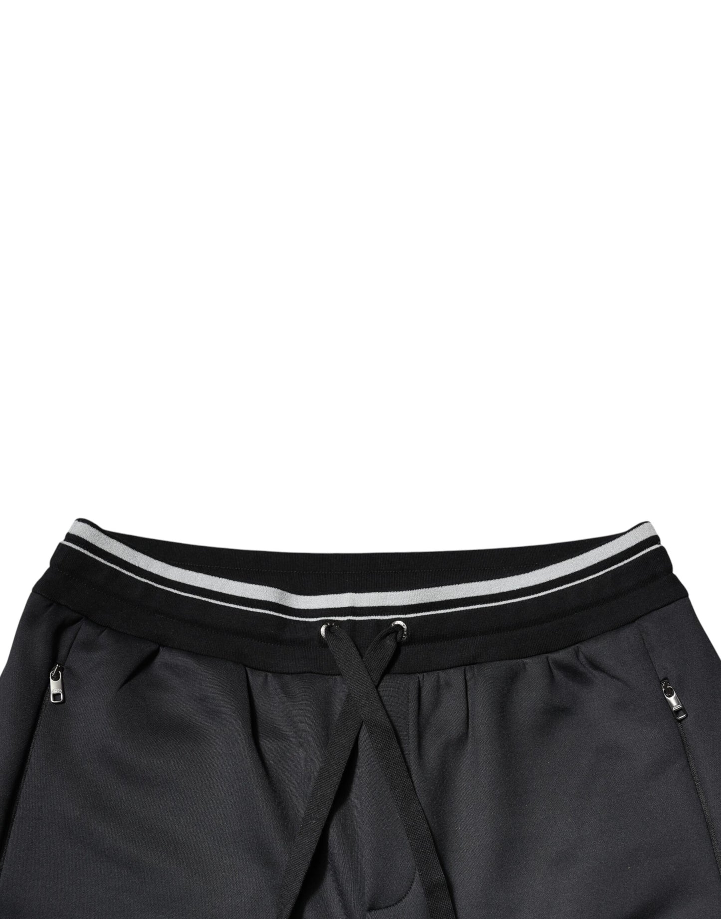 Dolce &amp; Gabbana Black Polyester Logo Jogger Pants