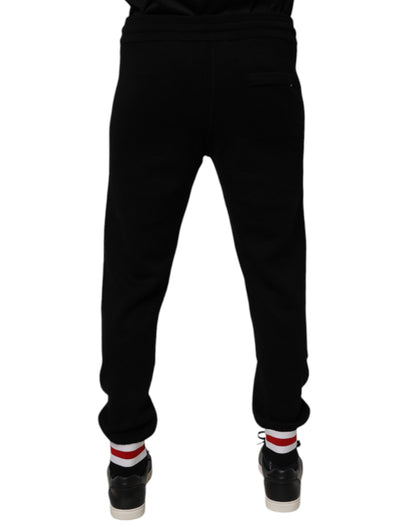 Dolce &amp; Gabbana Black Wool Mid Waist Jogger Sweatpants Pants