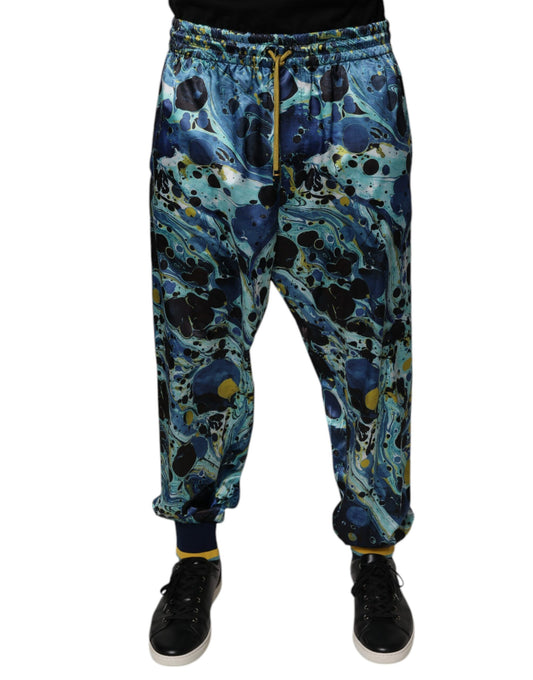 Dolce &amp; Gabbana Multicolor Marble Print Jogger Men Sweatpants Pants