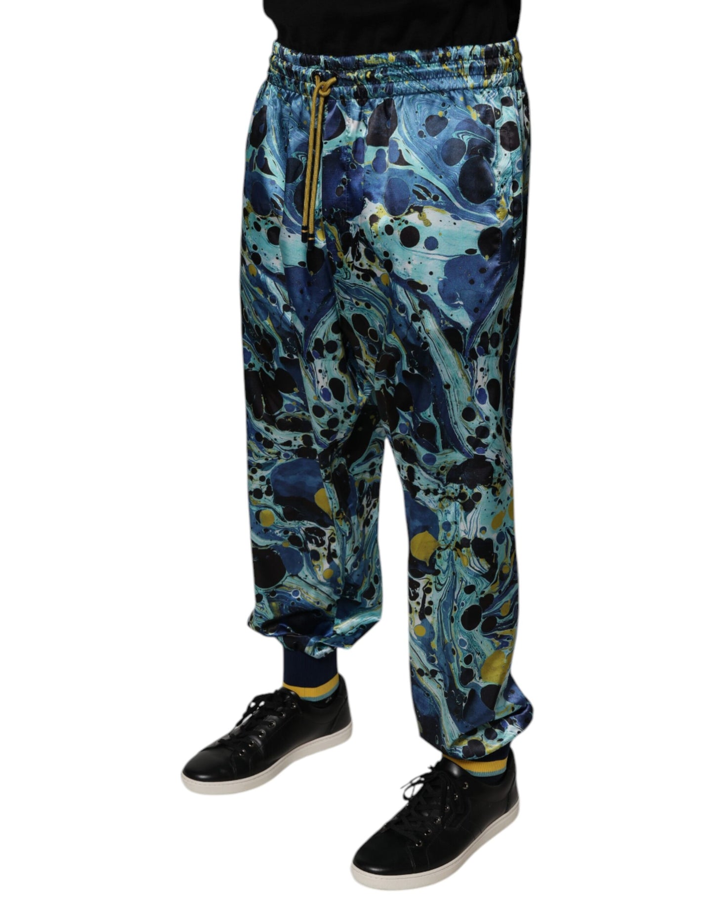 Dolce &amp; Gabbana Multicolor Marble Print Jogger Men Sweatpants Pants