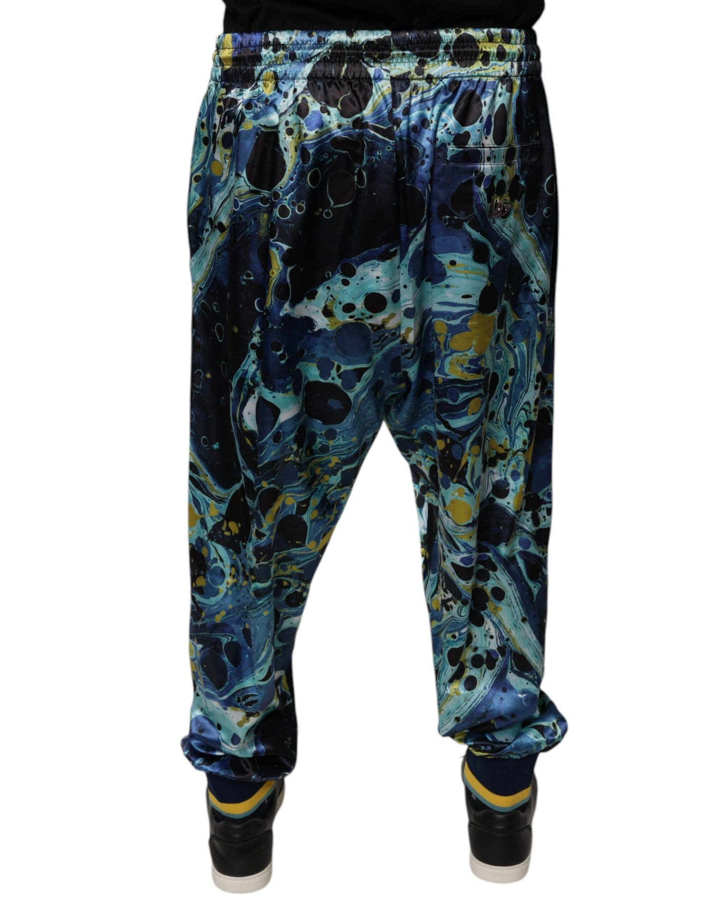 Dolce &amp; Gabbana Multicolor Marble Print Jogger Men Sweatpants Pants