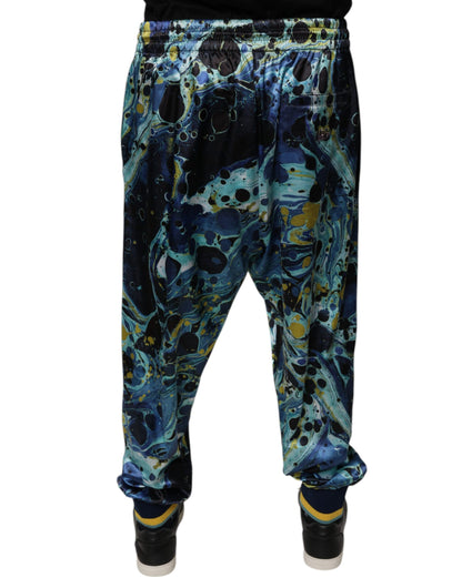 Dolce &amp; Gabbana Multicolor Marble Print Jogger Men Sweatpants Pants