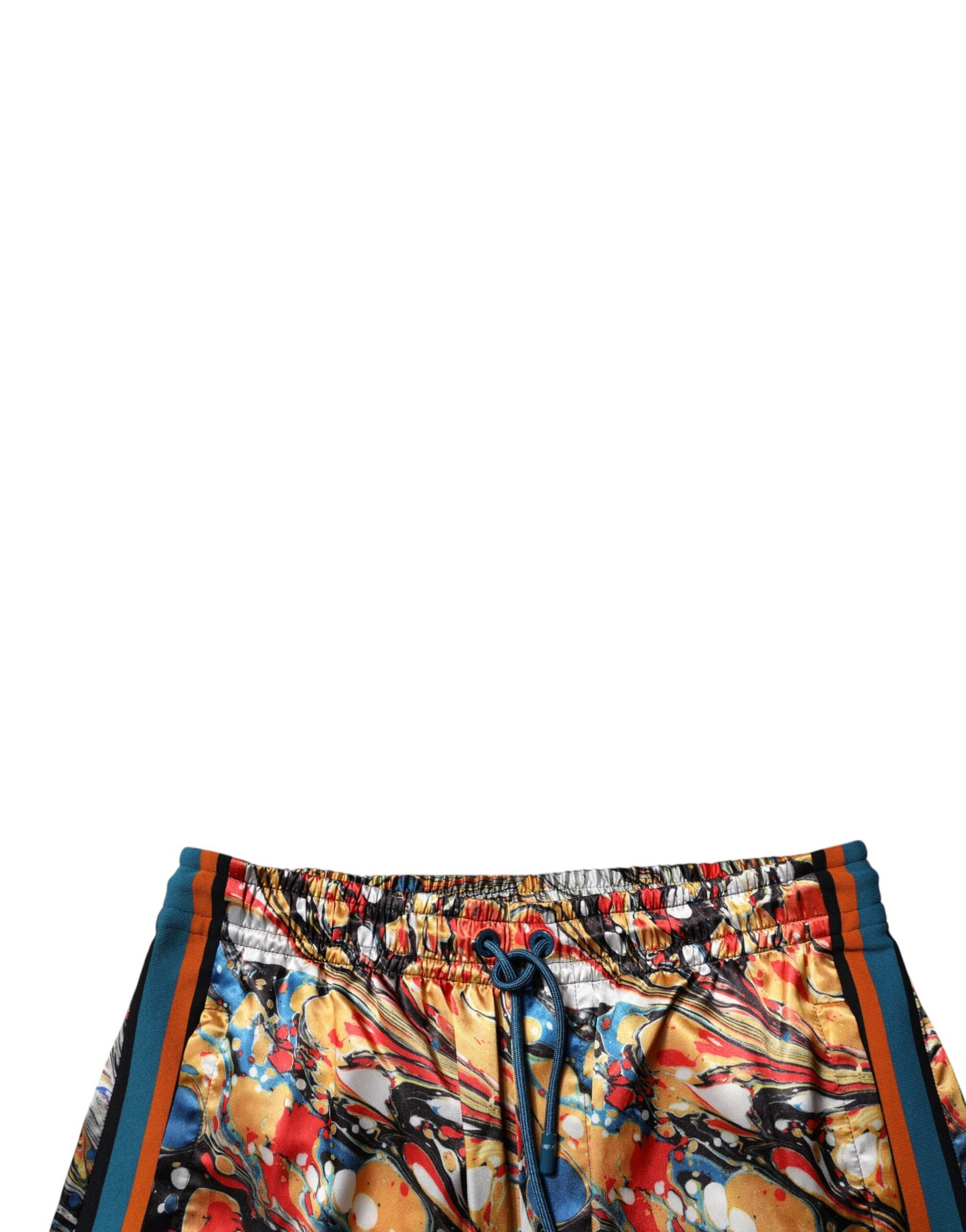 Dolce &amp; Gabbana Multicolor Marble Satin Men Tracksuit Pants
