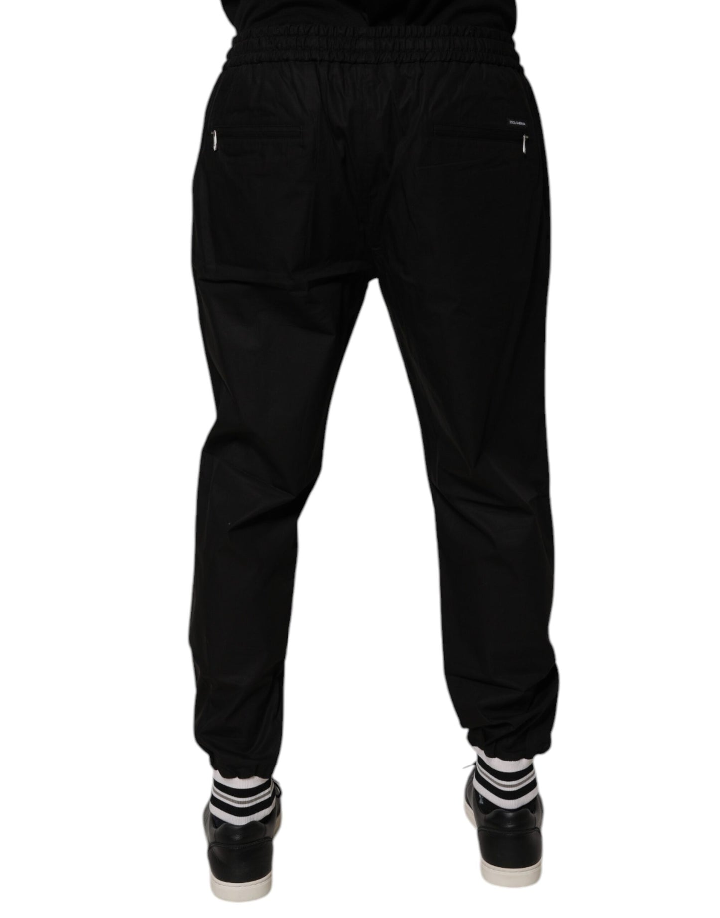 Dolce &amp; Gabbana Black Cotton Men Jogger Sweatpants Pants