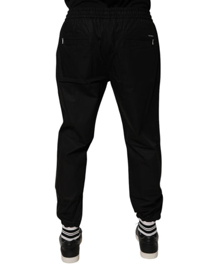 Dolce &amp; Gabbana Black Cotton Men Jogger Sweatpants Pants