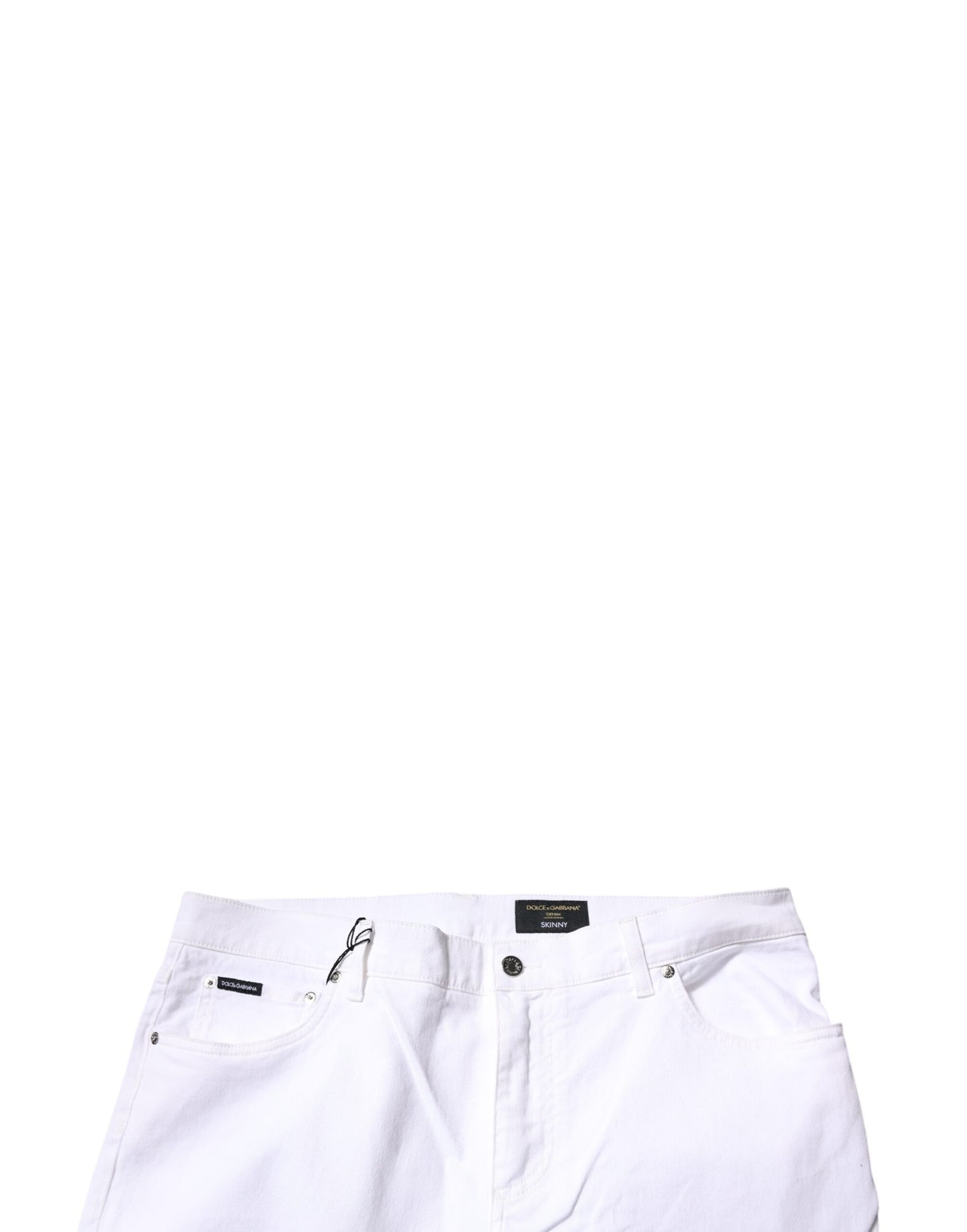 Dolce &amp; Gabbana White Cotton Stretch Skinny Men Denim Jeans