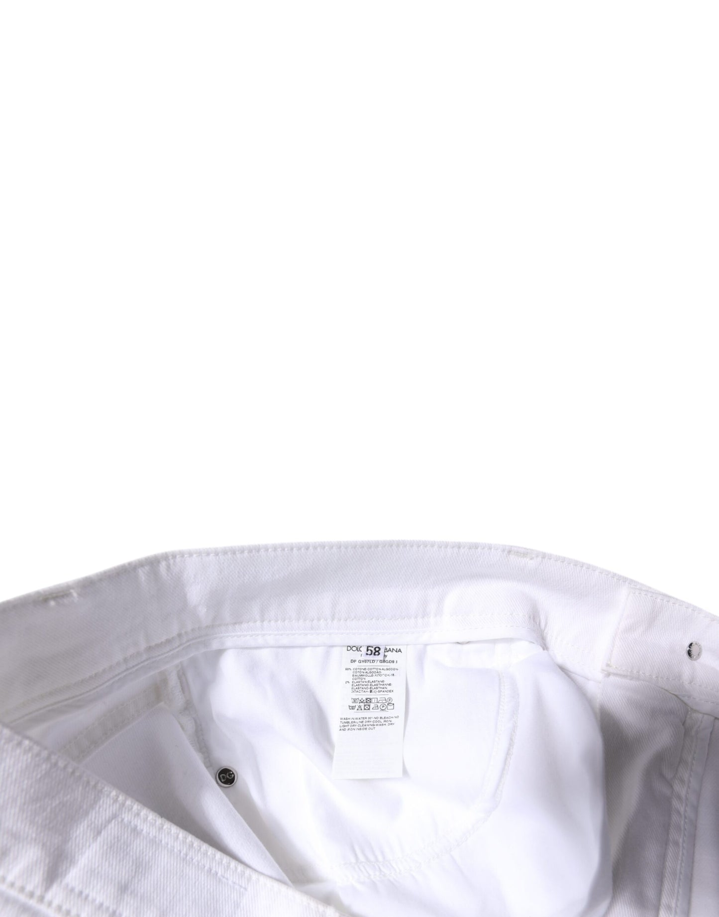 Dolce &amp; Gabbana White Cotton Stretch Skinny Men Denim Jeans