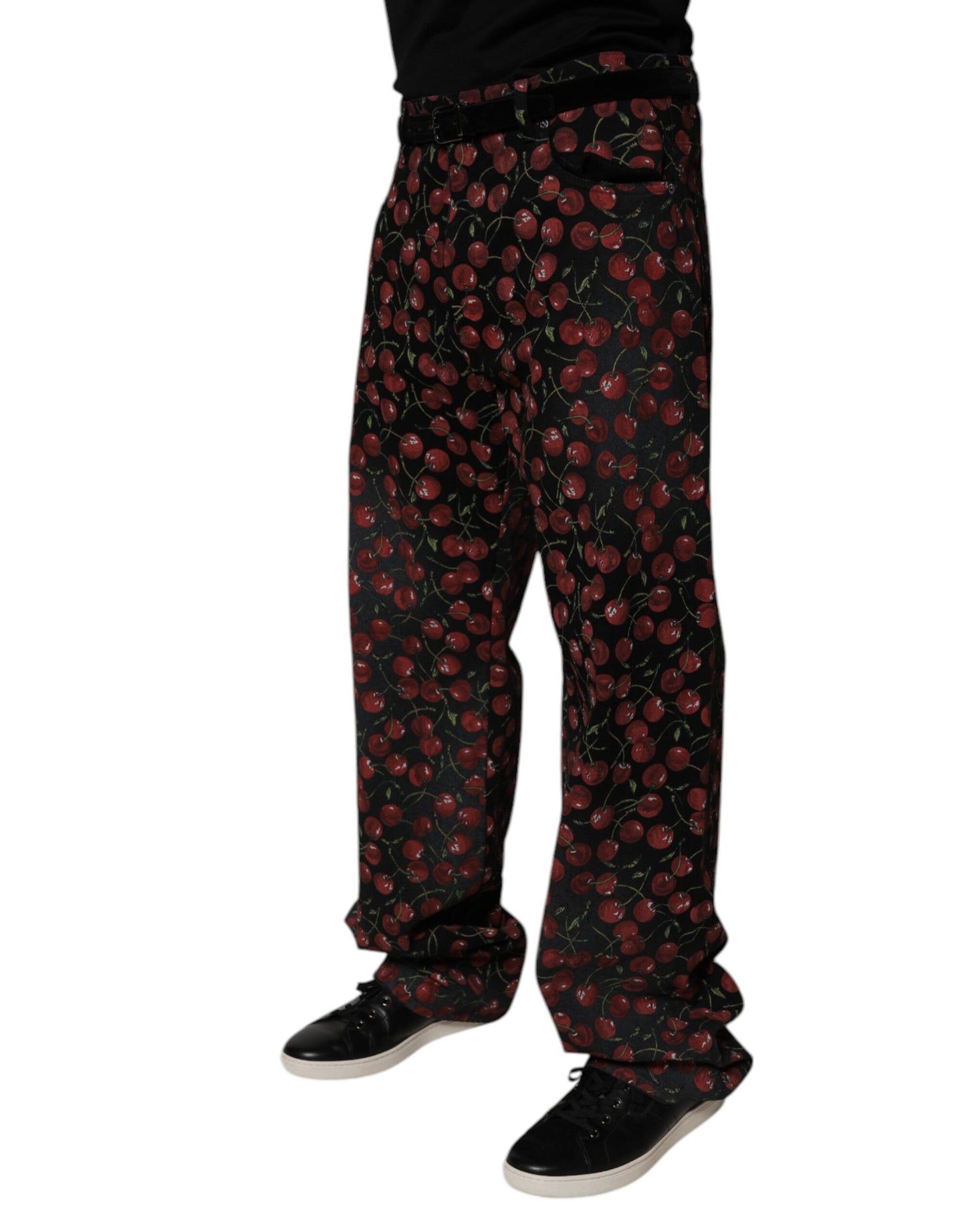 Dolce &amp; Gabbana Black Cherry Cotton Straight Men Denim Jeans